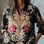 LILA FLORAL EMBROIDERED LINEN SHIRT