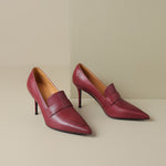 Nyla Genuine Leather Pointed-Toe Heel Pumps
