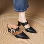 Garnet Genuine Leather Heels
