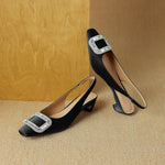 Glea Genuine Leather Slingback Heels