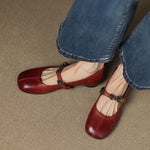 Rosie Genuine Leather Mary Jane Ballet Flats