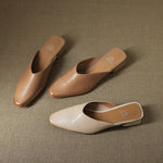 Iris Genuine Leather Chiseled-Toe Mules