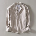 CALLUM LINEN MANDARIN SHIRT