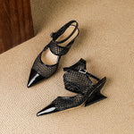 Velour Genuine Leather Slingbacks