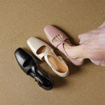 Cavra Genuine Leather Cross-Strap Heels