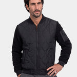 Sherpa Sleeves Padded Bomber Jacket - Cross & Crown