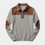 Camborne Elbow Patch Quarter Zip Pullover - Cross & Crown