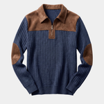 Camborne Elbow Patch Quarter Zip Pullover - Cross & Crown