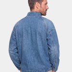 Stonewash Denim Quarter Zip Jacket - Cross & Crown