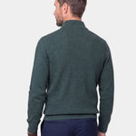 Stripe Quarter Zip Wool Sweater - Cross & Crown