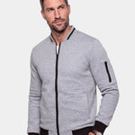 Textured Casual Bomber Jacket - Cross & Crown