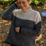 Halle | Chevron Funnel-Neck Sweater