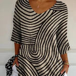 Cecily | Artful Line-Print Top