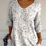 Elodie | Floral Draped V-Neck Top