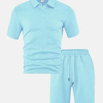 PORTWELL DIAMOND KNIT POLO SET
