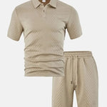 PORTWELL DIAMOND KNIT POLO SET