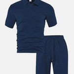 PORTWELL DIAMOND KNIT POLO SET