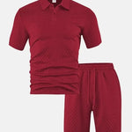 PORTWELL DIAMOND KNIT POLO SET