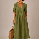 ELENA | V-Neck Midi Dress