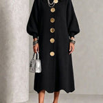 Evelyn | Elegant Button Knit Dress