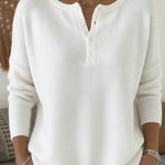 Helena™ | Henley Button-Up Knit Sweater