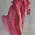 Beatrice | Elegant Chiffon V-neck Tie-waist Long Dress