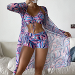 Boronia® | Printed High Waist Cover Up Bikini Set