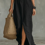 Celine™ | Black Maxi Dress with Buttons