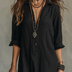 Celine™ | Black Maxi Dress with Buttons
