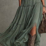Ava | Gathered V-Neck Maxi