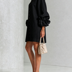 Aurora | Floral-Cuff Button Mini Dress