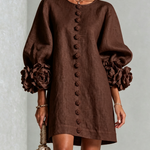 Gabrielle | Rosette-Cuff Mini Dress
