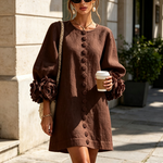 Gabrielle | Rosette-Cuff Mini Dress