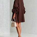 Gabrielle | Rosette-Cuff Mini Dress