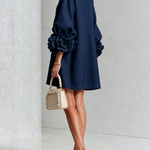 Aurora | Floral-Cuff Button Mini Dress