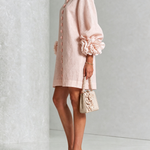 Aurora | Floral-Cuff Button Mini Dress