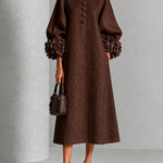 Beverly | Rosette-Cuff Midi Dress
