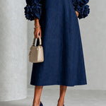 Danica | Floral-Cuff Midi Dress