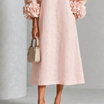LILIANA | ELEGANT FLORAL MIDI DRESS
