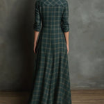 SERAPHINE GREEN-LAPEL DRESS