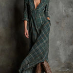 SERAPHINE GREEN-LAPEL DRESS