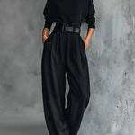 Chic All-Black Two-Piece Set