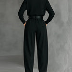 Chic All-Black Two-Piece Set