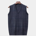 Academic Checkered Knit Vest - Cross & Crown