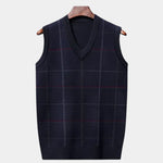 Academic Checkered Knit Vest - Cross & Crown