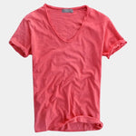 Albo Classic Linen V Neck T-Shirt – Cross & Crown