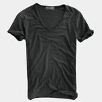 Albo Classic Linen V Neck T-Shirt – Cross & Crown