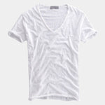 Albo Classic Linen V Neck T-Shirt – Cross & Crown