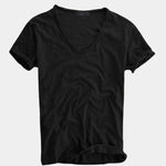 Albo Classic Linen V Neck T-Shirt – Cross & Crown