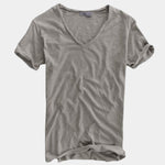 Albo Classic Linen V Neck T-Shirt – Cross & Crown